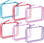 Sanwuta 6 Packs Toy Storage Bags, PVC Organizing Case Bags with Zipper, Waterproof Toy Container for Board Games, Building Blocks, Puzzles, Small Toys and Kids Books(Large,Cute Colors)