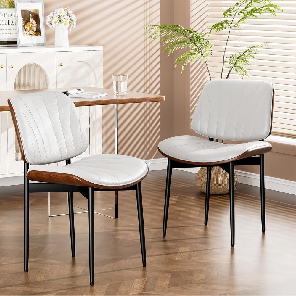 YaFiti Dining Chairs Set of 2, Mid Century Modern PU Leather Kitchen Chairs |...