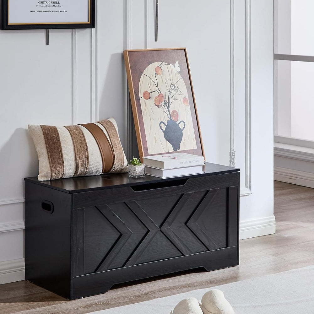 39.3” Storage Bench, Extra Large Entryway Bench with Storage,Storage Chest wi...