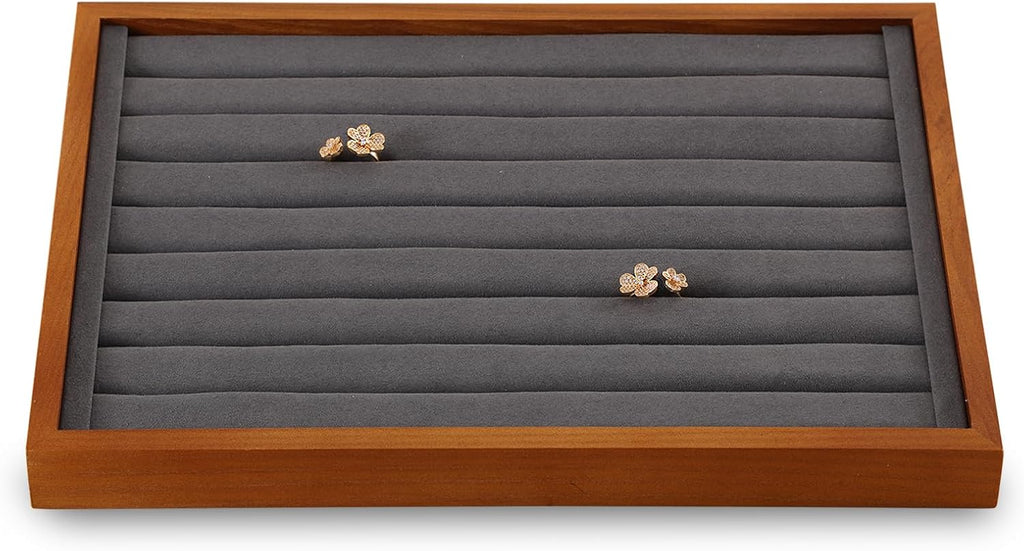Ring Storage Tray, Wood Ring Tray For Jewelry,Black Earring Stud Organizer,Premium Jewelry Drawer Organizer