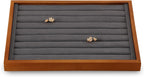 Ring Storage Tray, Wood Ring Tray For Jewelry,Black Earring Stud Organizer,Premium Jewelry Drawer Organizer