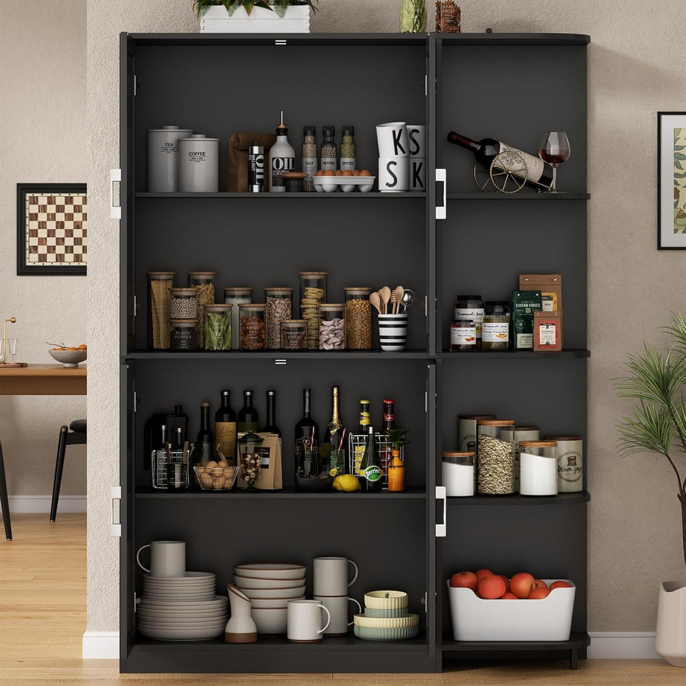 Loomie Kitchen Pantry Storage Cabinet, 64" Tall Freestanding Cupboard | ...