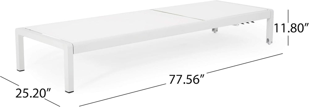 Cynthia Outdoor Chaise Lounge, White