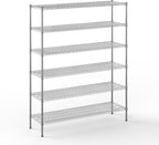 18" Deep x 60" Wide x 74" Height Wire Shelving Kit | 6-Tier | NSF Commercial Storage Rack Unit