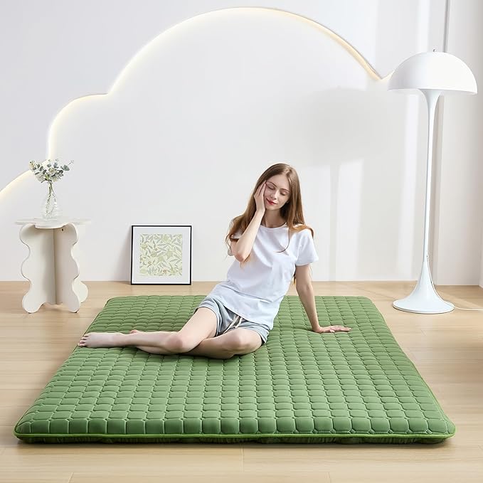 Japanese Floor Mattress Full, Anti-Slip Japanese Futon Foldable Tatami Mat fo...