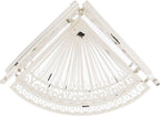 Safavieh PAT5013B Outdoor Collection Abarrane Antique White Wrought Iron 4-Tier Corner Shelf