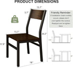 Feonase Dining Chairs Set of 6, Modern Kitchen Chairs with Ergonomic Backrest, MDF Board and Metal Legs, Dinner Chairs for Dining Room, Kitchen and Living Room, Espresso