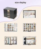 BOOVO Jewelry Boxes for Women, 5 Layer Jewelry Organizer with Necklace Hanger and Drawers, Large Jewelry Box for Earrings, Necklace and Bracelet Storage Gifts for Women and Girls (Black, 5 Layer)