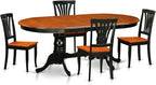 East West Furniture PLAV5-BCH-W 5 Piece Dining Room Furniture Set Includes an Oval Kitchen Table with Butterfly Leaf and 4 Dining Chairs, 42x78 Inch, Black & Cherry