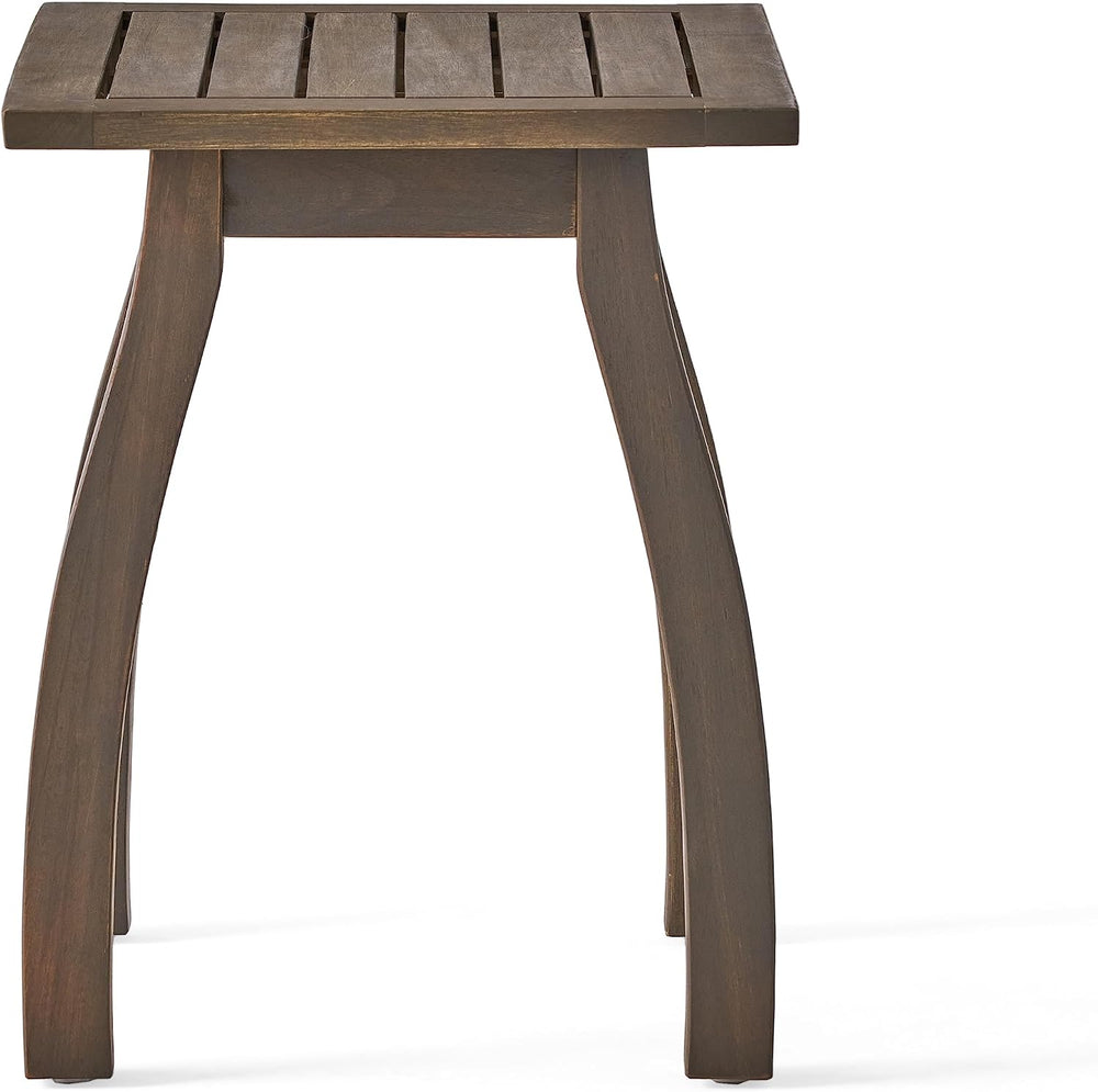 Selma Accent Table: Modern Acacia Wood Side Table - Compact 19x19 Inch End Ta...