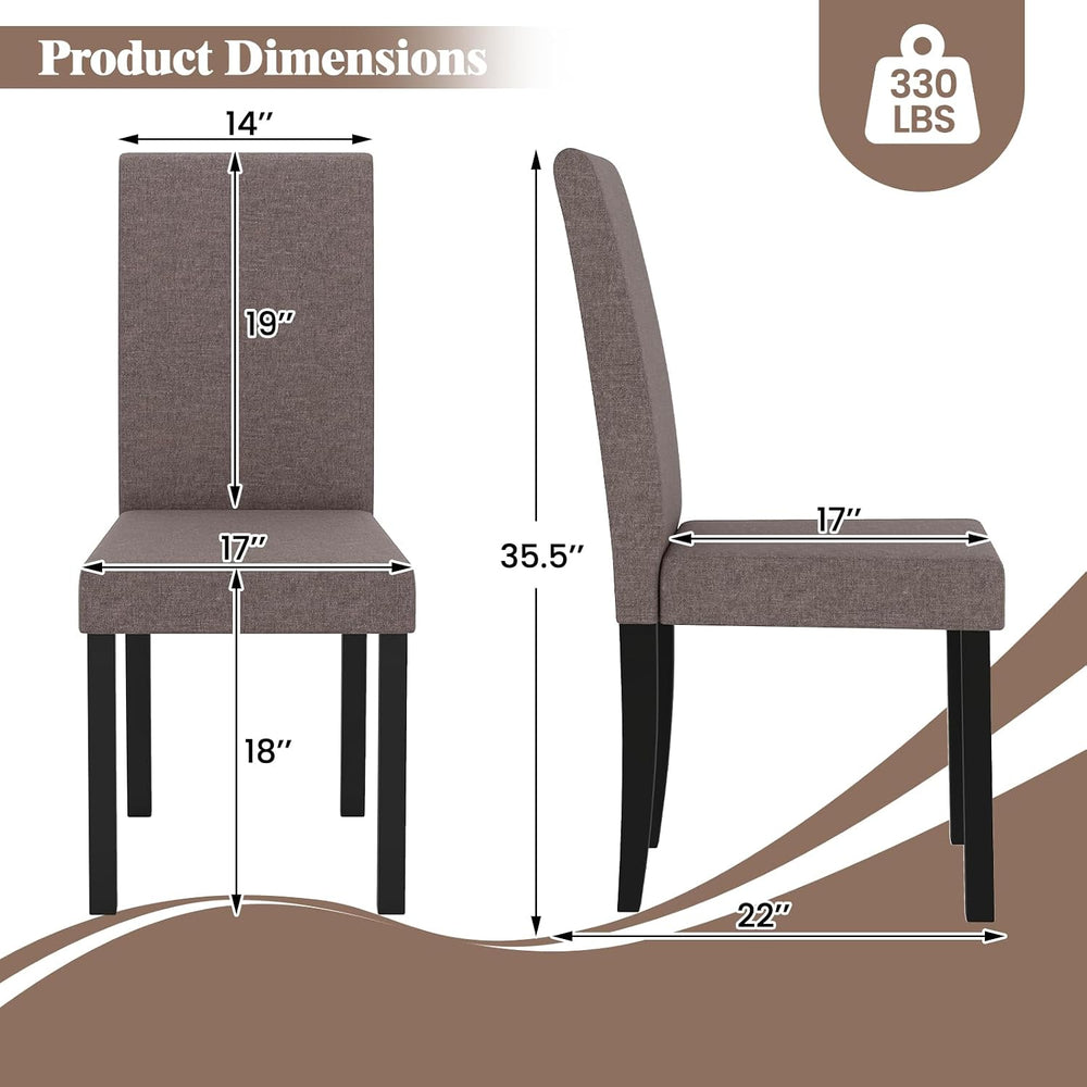 GOFLAME Upholstered Dining Chairs Set of 4, Fabric Kitchen Chairs with Padded...
