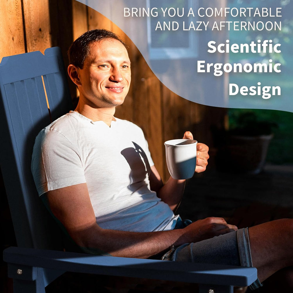 Outdoor Rocking Chairs Set of 2, Oversized All Weather High Back Porch Rocker...