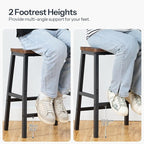 HOOBRO Bar Stools Set of 4, Counter Height Bar Stools, 23.6'' Bar Chairs, Saddle Stools with Footrests, Industrial Barstools for Dining Room, Kitchen, Bar, Rustic Brown and Black BF02MDP401