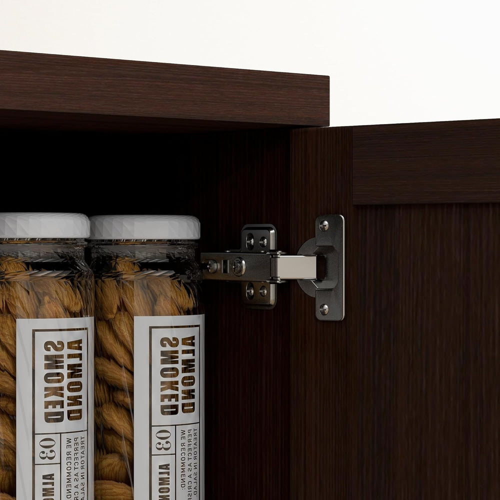 HOMCOM 63" 2-Door Kitchen Pantry 5-Tier Cinnamon Cherry Wood Grain | Fre...