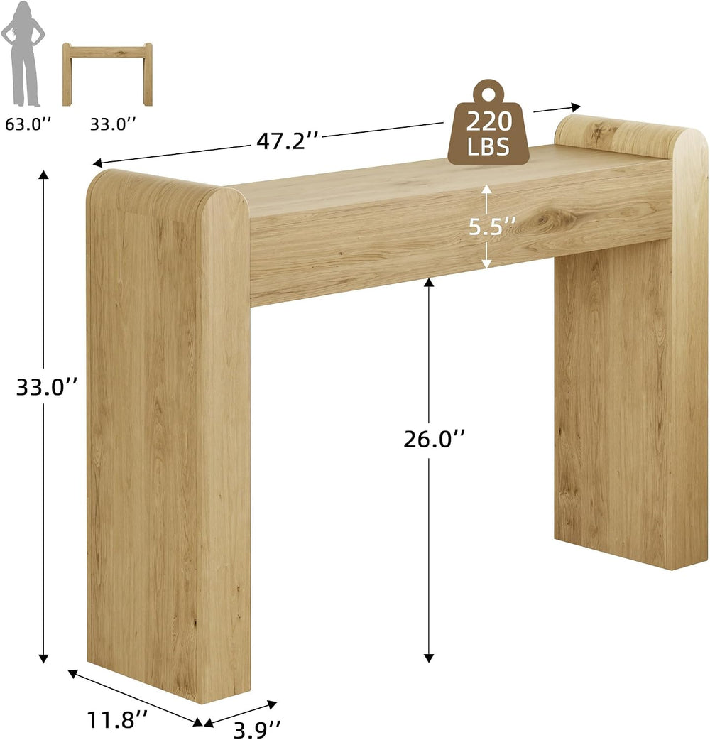 Lulive Arc Entryway Table, 47 Inch Curved Console Table for Hallway | Rounded...