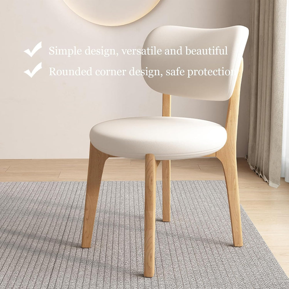 Solid Wood Dining Chairs Set of 2,Mid Century Modern Dining Chairs with Curve...