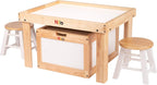 NILO Kids Activity Table Set with 2 Compatible with/Replacement for Detachable Double-Sided Baseplates/Boards/Mats Lego Duplo (N34 Play Table Without Holes, 24x32x20 and 2X Blue Base Plates 12x32)
