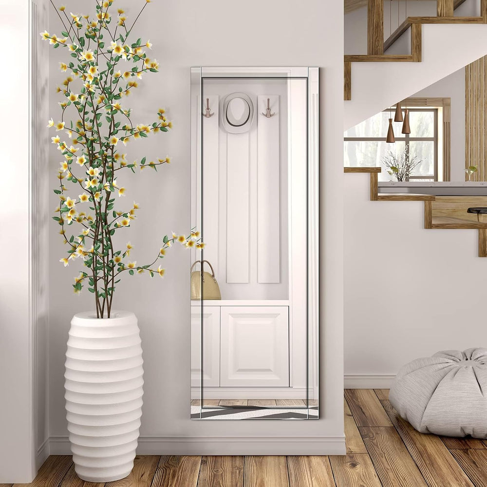 Syndra 56"x20" Wall Mounted Full Length Mirror with Reflect Frame, ...
