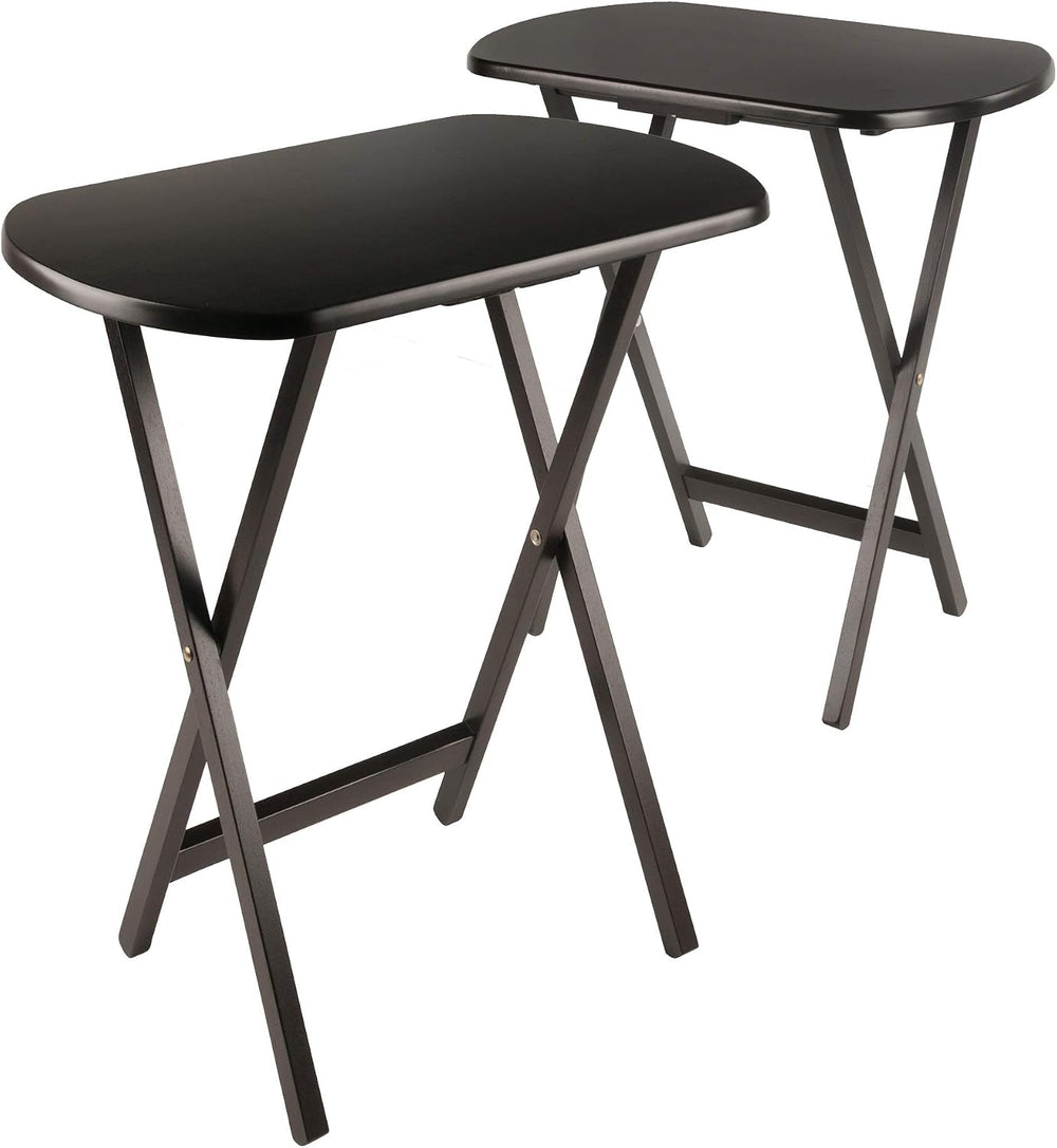 Ergode Wood Cade 2-Piece Snack Table Set - Stylish Folding Tables, Durable X-...