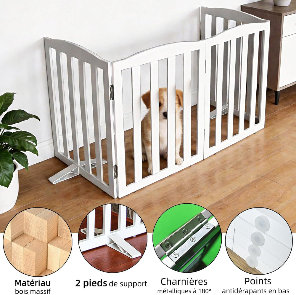 Freestanding Dog Gate Indoor,Doggie Gate Foldable Dog Gates for Doorways,Stai...