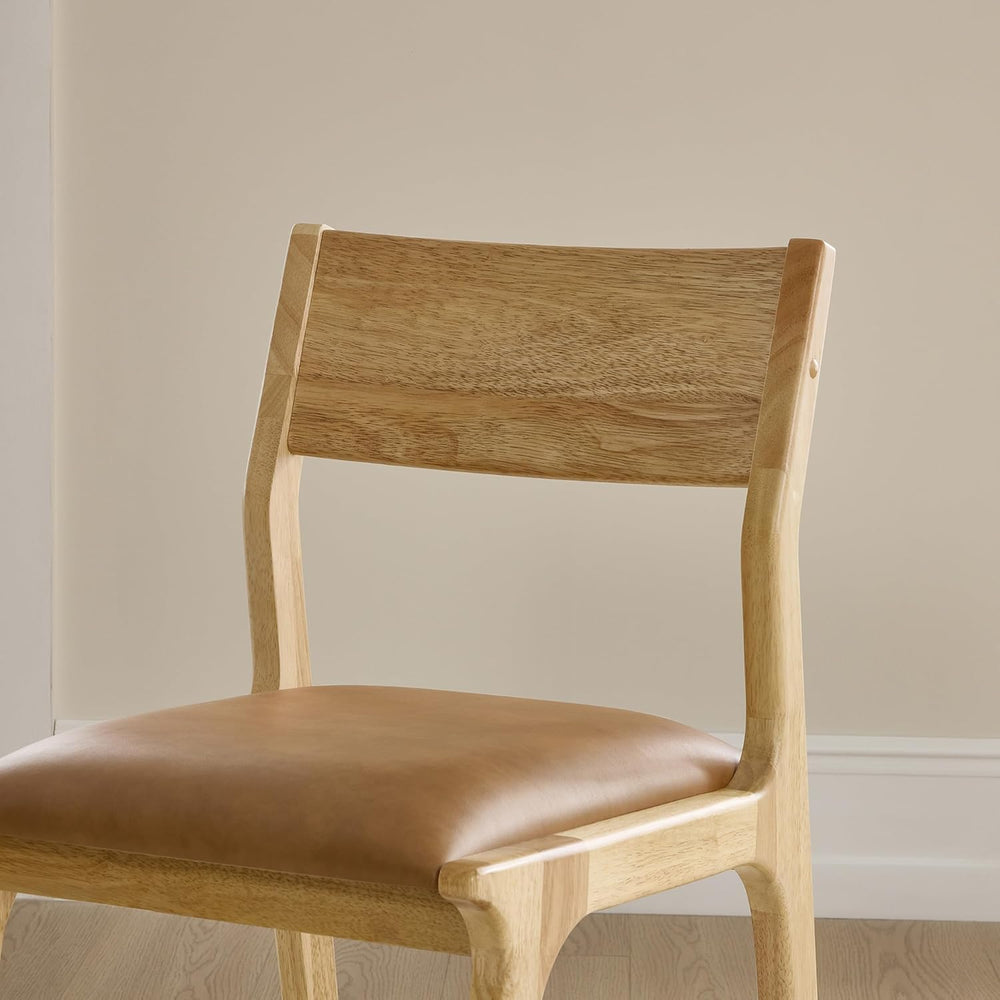 Watson & Whitely Wood Dining Chairs Set of 2, Modern Leather Upholstered ...