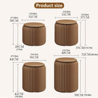 Foldable Paper Stool with Cushion Craft Paper Stool Collapsible Stool Easy to Assemble Suitable for Shopping Malls Fitting Rooms Exhibitions and Bedrooms(Brown,37cm(14.5in))