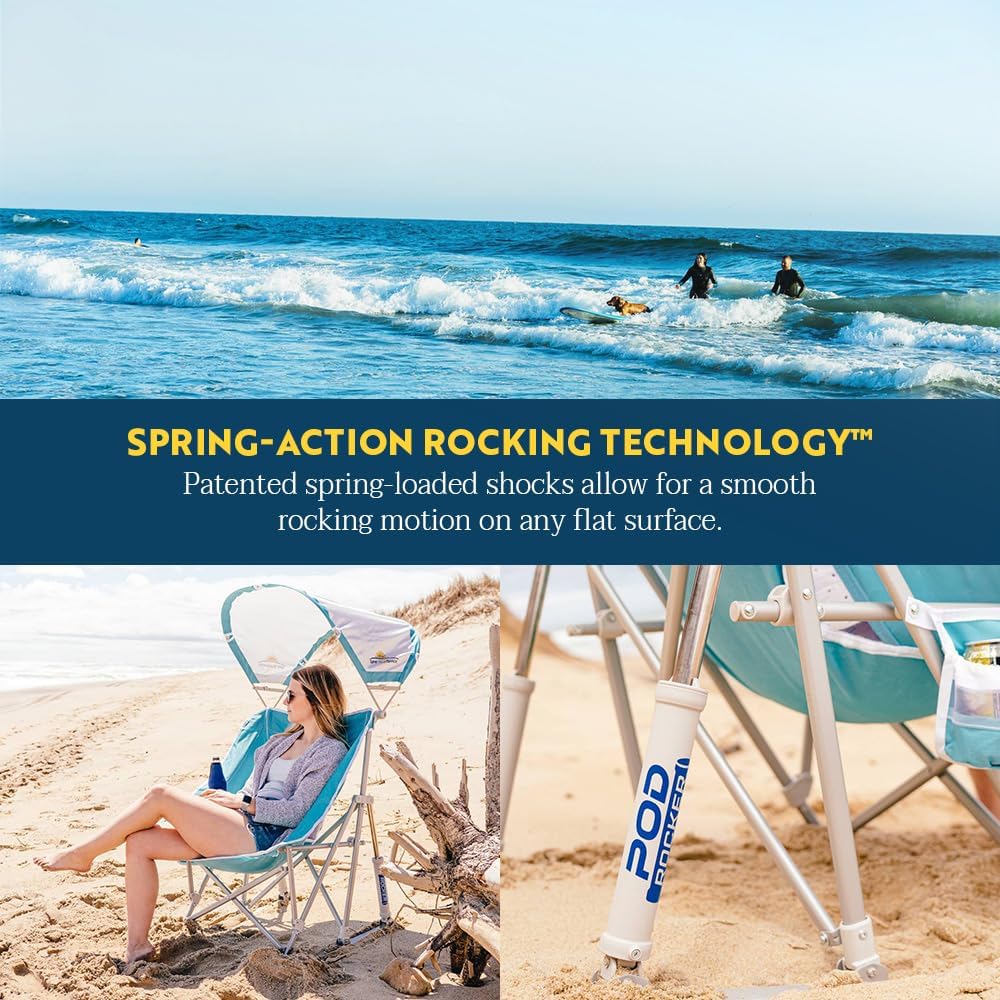 GCI Outdoor Waterside Pod Rocker Outdoor Rocking Chair with Sunshade Canopy