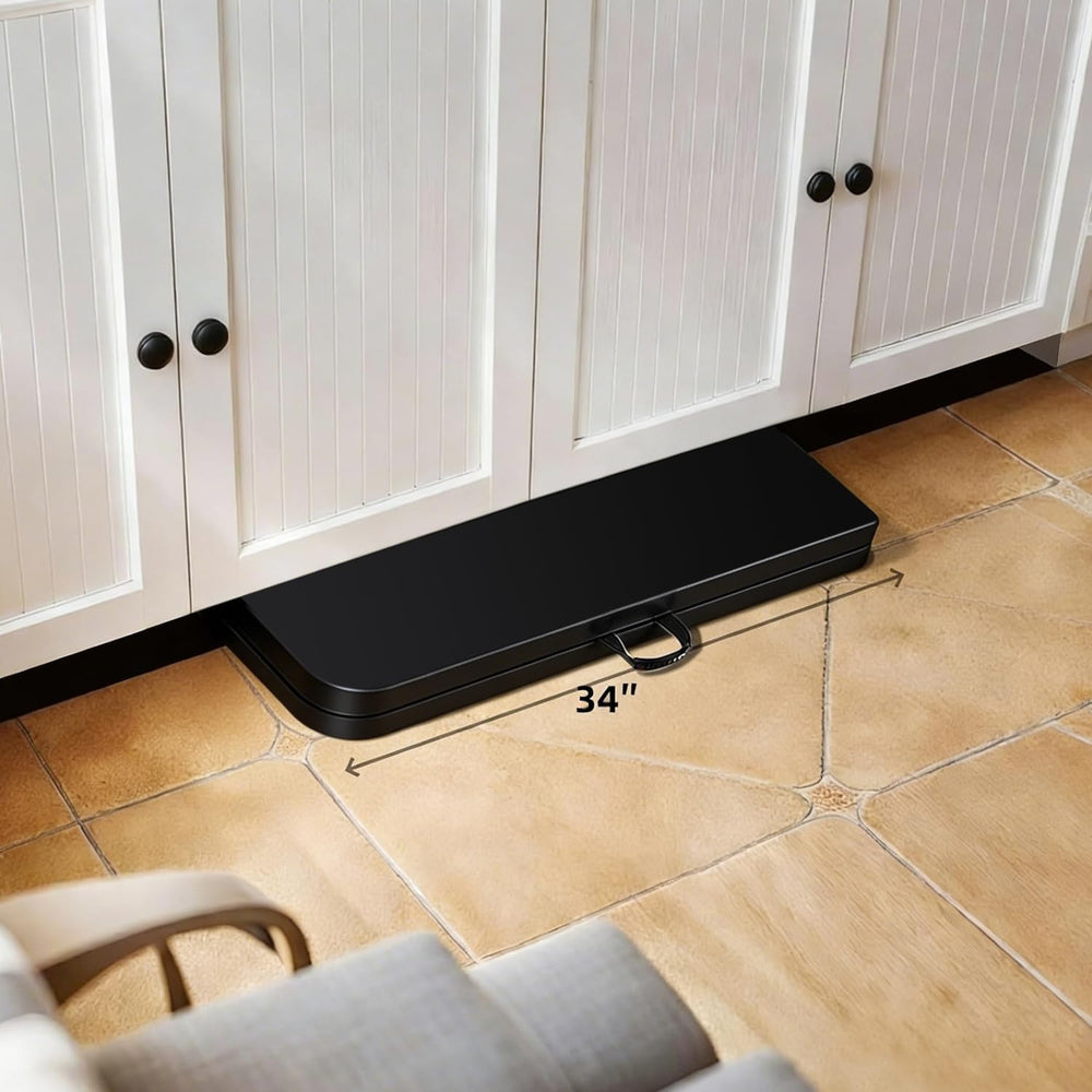 34" Square Folding Table, Portable Folding Card Table with Collapsible L...