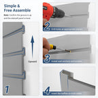 Slatwall Panel 4 FT x 4 FT, Interlocking Slat Wall Paneling, Wall Mounted PVC Wallpanel, Suitable for Garage Storage and Organizer, Slatwall Board, Shelves - Grey