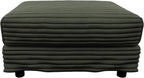 KEIKI 102.4" Sectional Couches, Modern Comfy Upholstered Sofa Cloud Couch, Deep Seat 4 Seat Sofa Set with Soft Pillows and Movable Ottoman for Living Room, Apartment, Office, Green