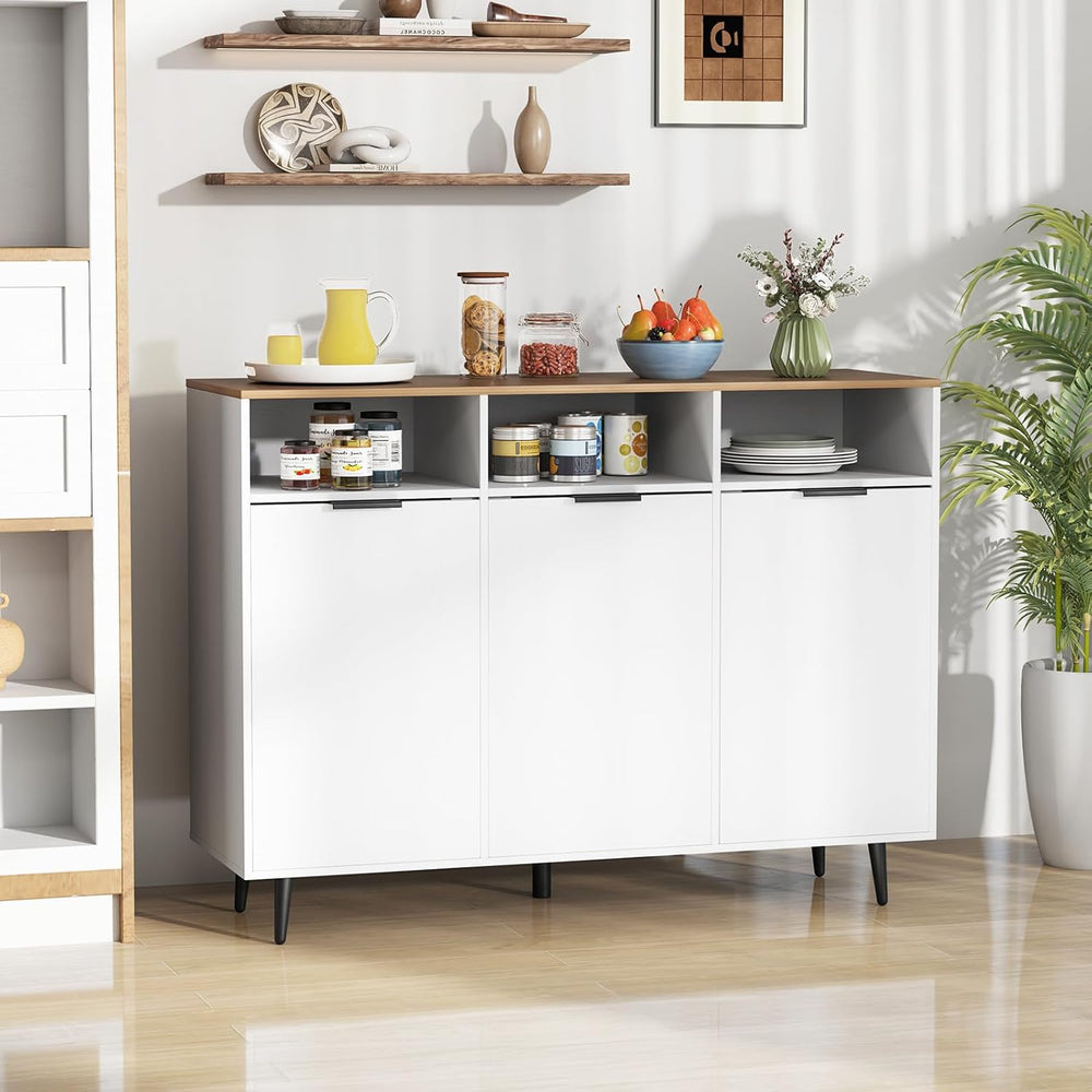 Giantex Sideboard Cabinet - 47” Buffet Cabinet with Storage Compartments, Cou...
