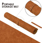 Distressed Leather Desk Mat - Non-Slip PU Desk Pad for Office and Home - Desk Organization and Accessories - Ideal for Large Mouse Pad and Desk Mats on Top of Desks(Tan,27.6"x 13.8")