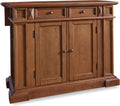 Homestyles Americana Oak Finish Kitchen Island with Wood Drop Leaf Breakfast Bar, 50"W