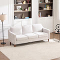 Kingfun 80" Chenille Sofa, 3 Seater Couch, Mid Century Modern Couches with Solid Wood Legs for Living Room & Bedroom, Silver Gray