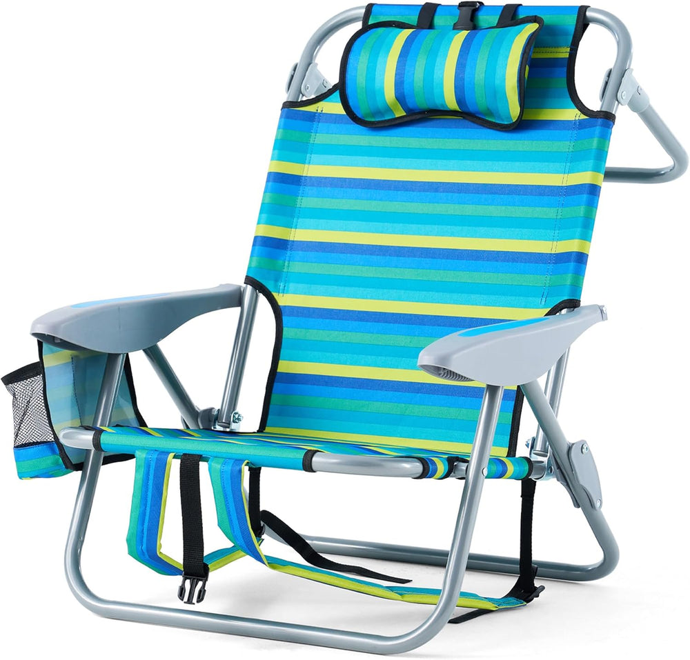 Portable Recliners Chair for Adults, Outdoor Camping Chair Lay Flat Folding B...