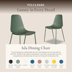 Poly & BARK Isla Modern Kitchen Chairs Set of 4 - Plastic Dining Chair with Metal Legs - Quick Assembly Simple Cafe Chairs Plastic for Indoor or Outdoor - Pistachio Green