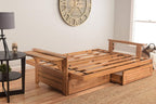 Kodiak Furniture Phoenix Full Size Futon in Butternut Finish with Storage Drawers, Canadian