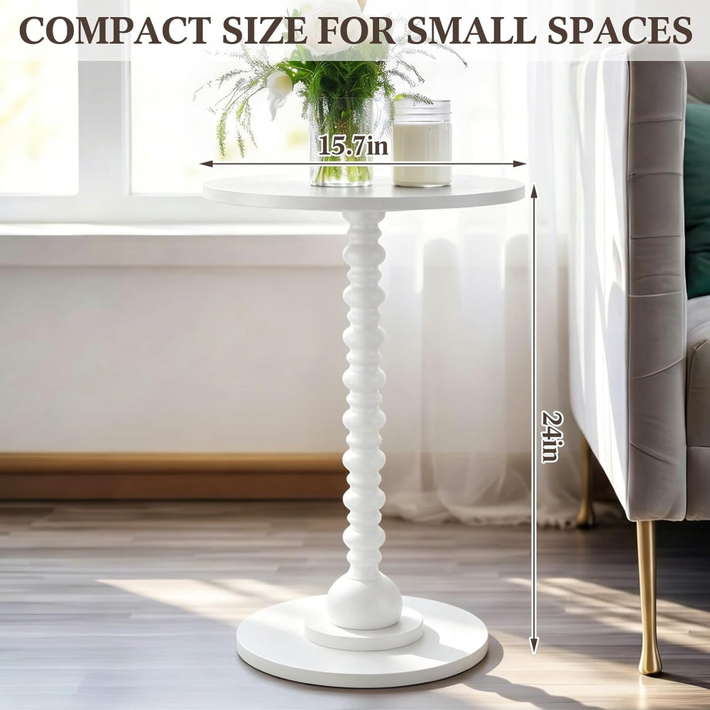 Novabright Round Side Table Small Drink Table for Small Spaces Modern Accent ...