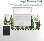 Christmas Tree Gaming Mouse Pad 31.5"x11.8"Desk Mat Anti-Slip Rubber Base & Durable Stitched Edges for Gamers Smooth Mouse Writing Surface for Desk Office/Home