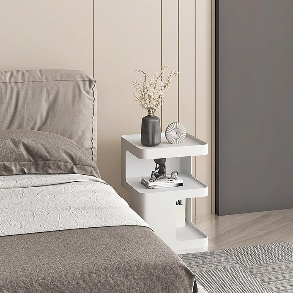 Modern Side Table for Couch, End Tables for Small Spaces, Metal nightstand, A...