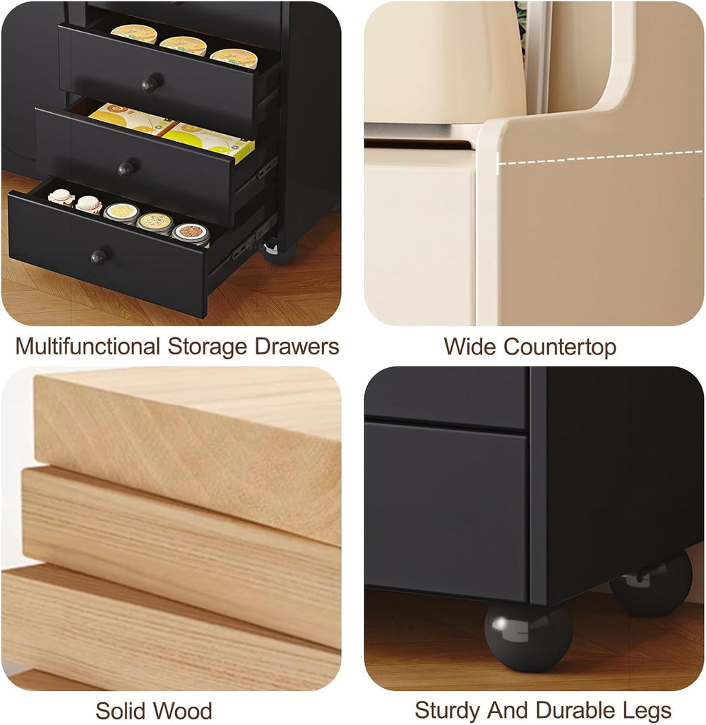Kitchen Pantry Cabinet, Farmhouse Pantry Storage Cabinet, Freestanding Kitche...