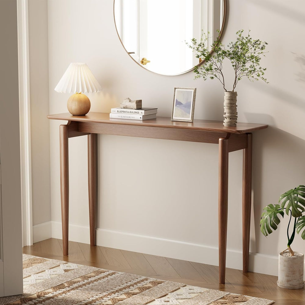 AQIMUELE Wood Console Table Walnut Entryway Table, Thin Console Table, Sofa T...