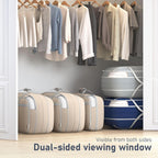 DIMJ Compression Moving Bags - Extra Large Heavy Duty Comforter Storage Bag with Window, Packing Totes With Strong Handles & Zipper, Space Saving Box Containers For Blanket, Clothes, Bedding, 4 Pack