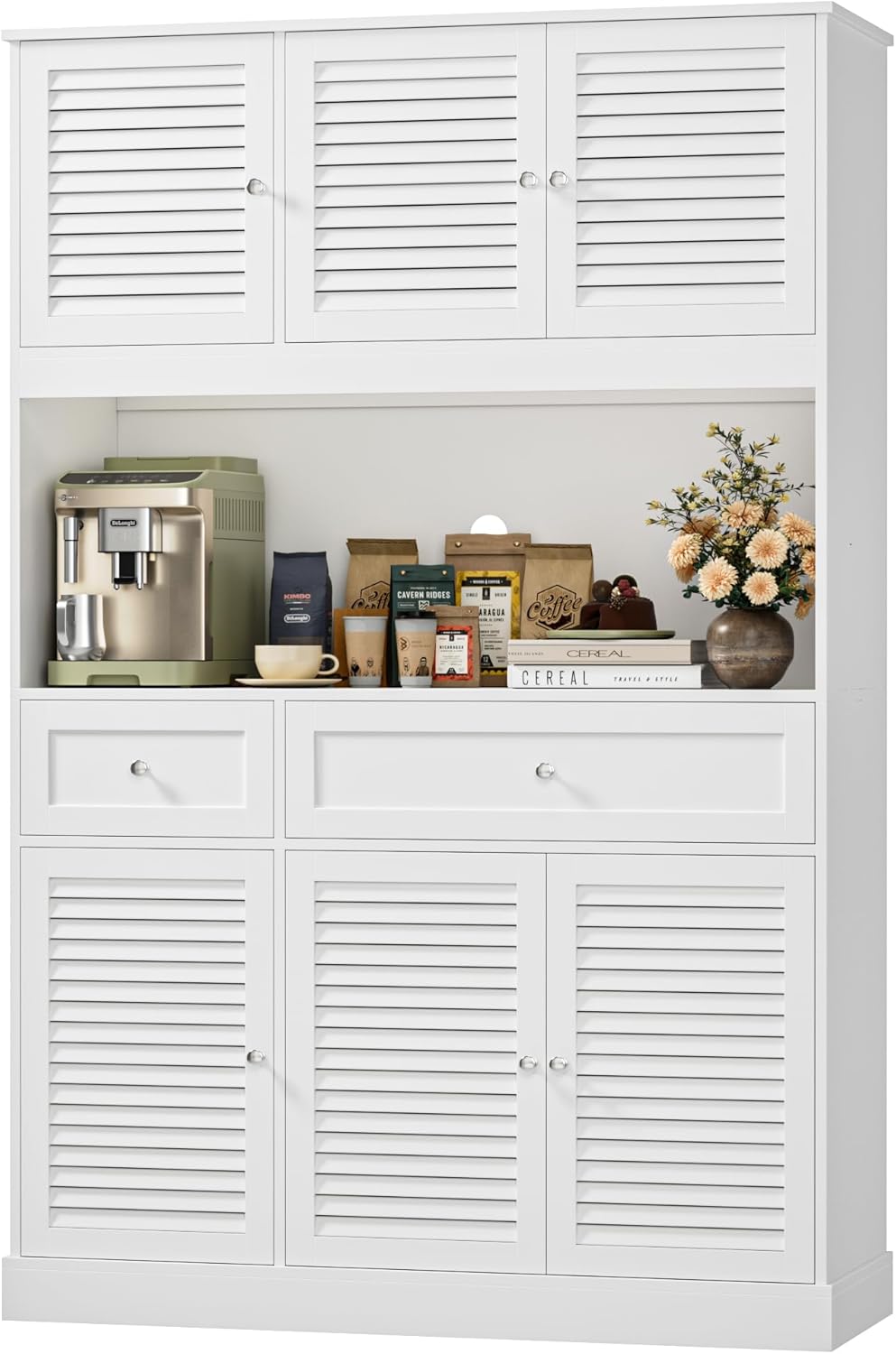 HIFIT 71" Tall Kitchen Pantry Cabinet with Spacious Countertop, 47.2&quo...