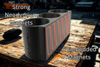 Triple Magnetic Spray Can Holder, 3-Can or Bottle Capacity, Heavy-Duty Magnetic Mount for Work Trucks, Job Sites, Garages, Made in USA