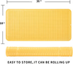 Silicone Dish Drying Mat for Multiple Usage,Easy clean,Eco-friendly,Heat-resistant Silicone Mat for Kitchen Counter or Sink,Refrigerator or Drawer Liner Yellow 5XL 36inches x 18inches