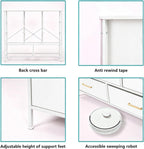 VASICAR 11-Drawer Compact Dresser for Bedroom, Fabric Clothes Storage Organizer, White Chest of Drawers with Wood Top for Closet, Nursery, Living Room