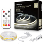 32.8ft 4000K White COB Led Strip Lights with Remote, Dimmable Bright Neutral White COB Light Strip, Indoor COB Led Lights for Kitchen, Room, Cabinet, 2 Rolls of 16.4ft