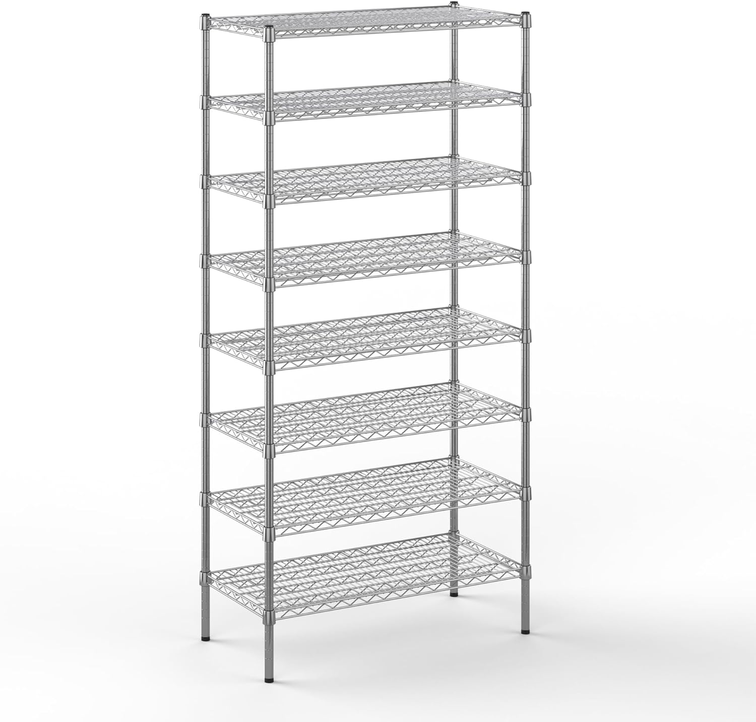 18" Deep x 36" Wide x 74" Height Wire Shelving Kit | 8-Tier | NSF Commercial Storage Rack Unit