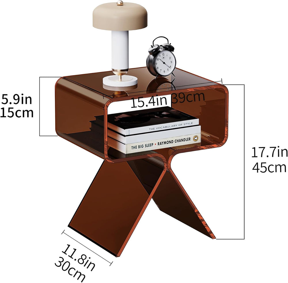 Acrylic Nightstand Side Table Modern Design Clear Home Decor Display End Tabl...